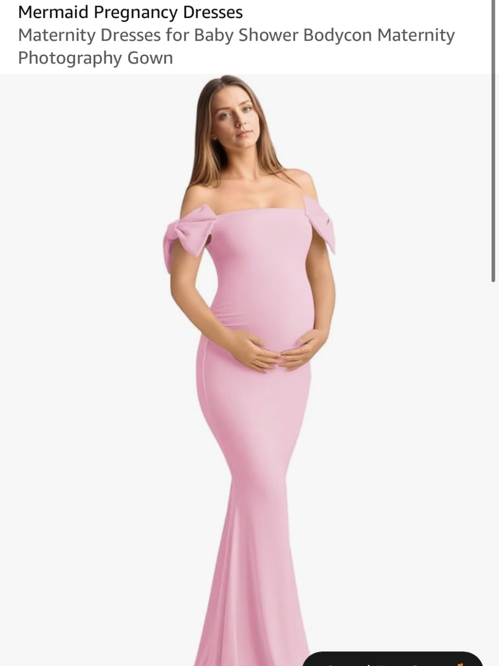 Maternity Light Pink Off-Shoulder Knot Sleeve Dress - new with tags!!